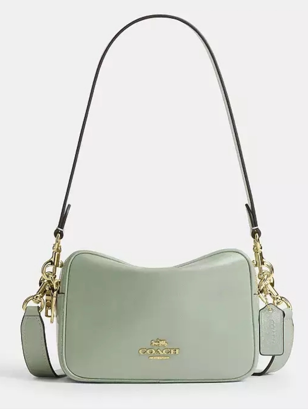 *NWT* COACH Mini Carey Crossbody Bag In Glossy Light Pistachio, Shoulder Bag